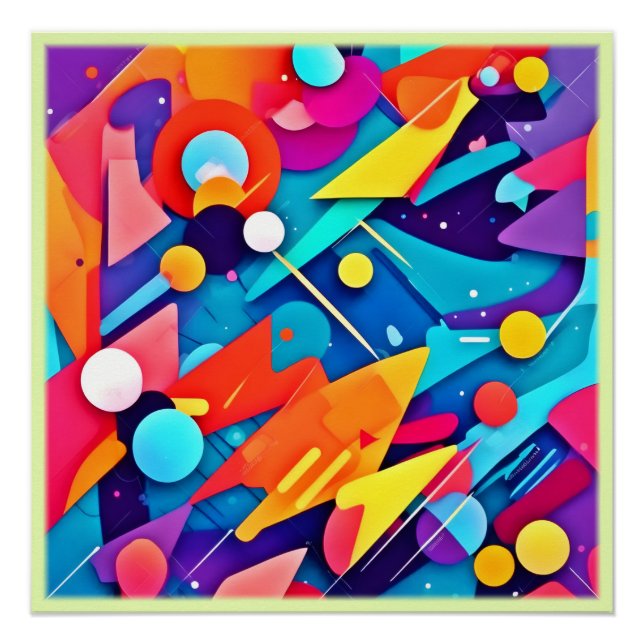 Pôster Sinfonia Geométrica de Cor (Frente)