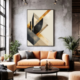 Poster Sinfonia Geométrica Dourada