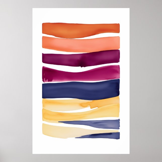 Poster Sinfonia Serene Ocean: inspirada em Abstrato Wave (Frente)