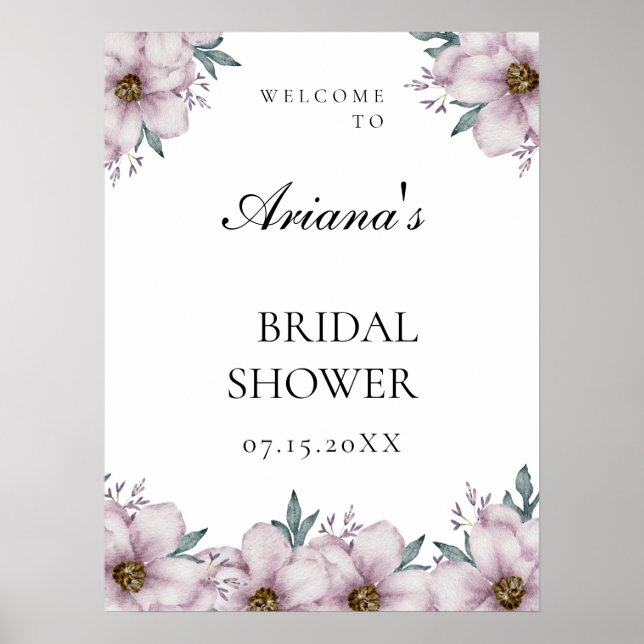 Poster Sing de Boas-vindas ao Eucalyptus Floral (Frente)