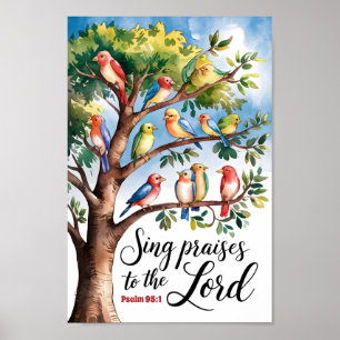 Poster Sing Elogia o Senhor Christian Nursery Art