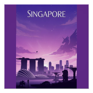 Pôster Singapore Skyline