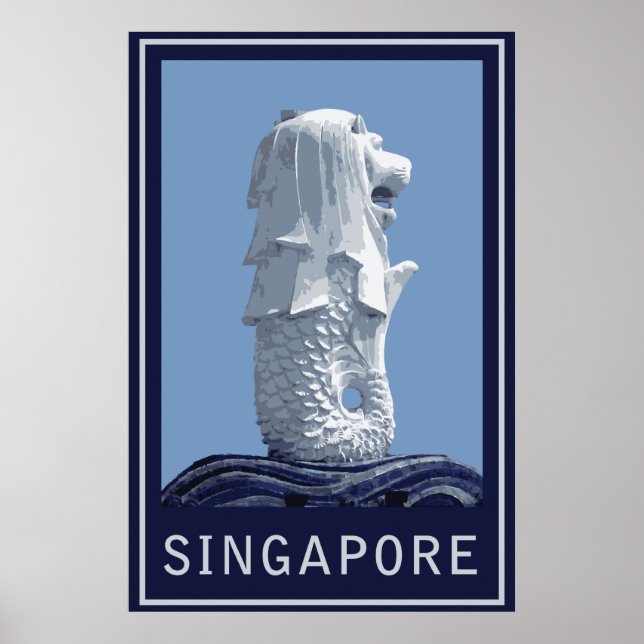 Pôster Singapura Merlion (Frente)