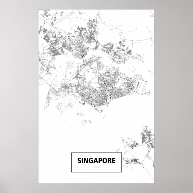 Poster Singapura (preto no branco) (Frente)