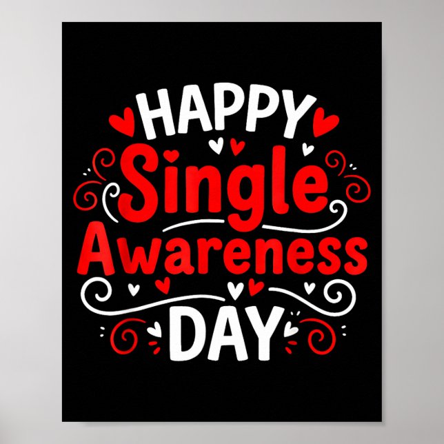 Poster Single Awareness Day Funny Anti-valentine Humor De (Frente)