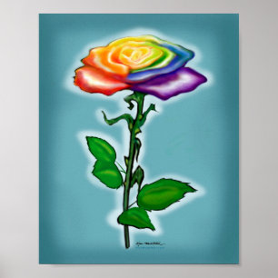 Poster Single Rainbow Rose