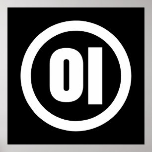 Poster Sino Coreano Número 2 Dois 이 Fábrica I 】 Hangul