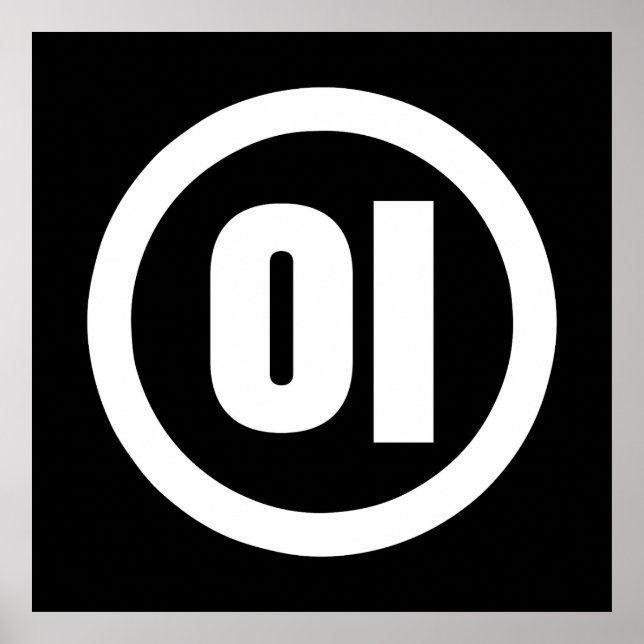 Poster Sino Coreano Número 2 Dois 이 Fábrica I 】 Hangul (Frente)