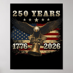 Poster Sinos da Liberdade Águia Bandeira EUA 250 Anos 177