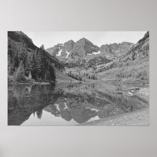 Poster Sinos Maroon em Outono, Colorado P/B