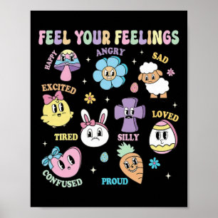 Poster Sinta seus sentimentos Páscoa estética de saúde me
