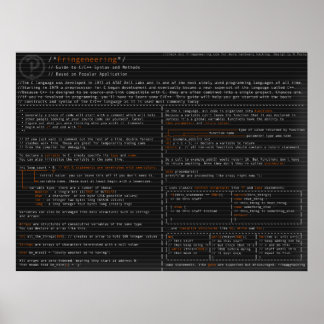 Pôster Sintaxe e métodos no idioma C