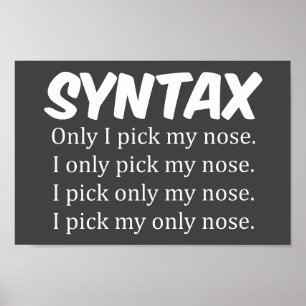 Poster Sintaxe Engraçado Nose Picting