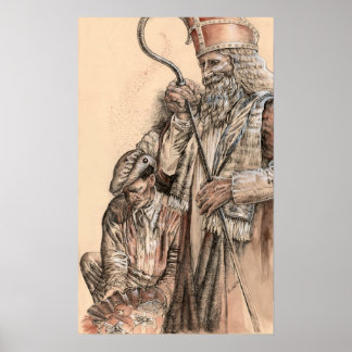 Poster Sinterklaas  and Zwarte Piet by Portia St Luke