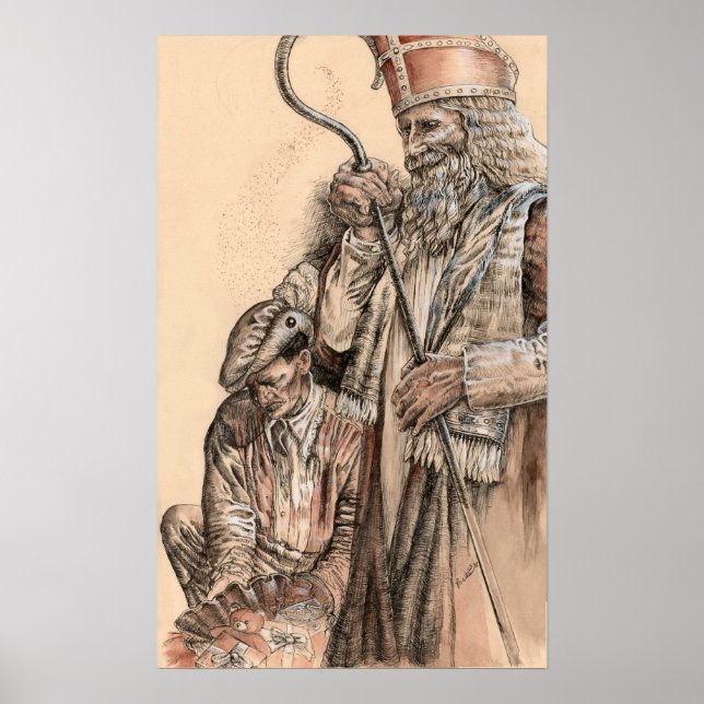 Poster Sinterklaas  and Zwarte Piet by Portia St Luke (Frente)