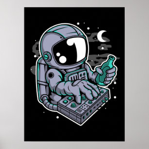 Poster Sintetizador Astronauta