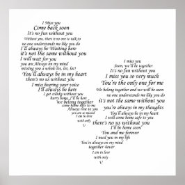 Pôster Sinto Sua Falta - Coração Separado Quebrado