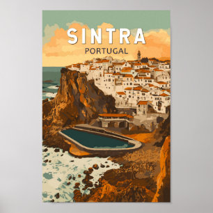 Poster Sintra Portugal Ilustração Viagem Art Vintage