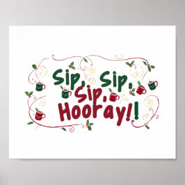 Poster Sip, Sip, Hooray!, Design de Encontro de Feriados