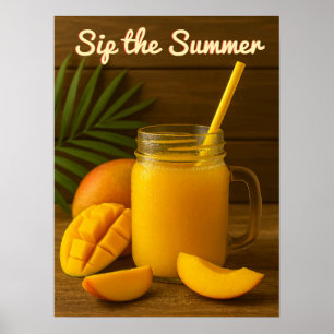 Poster Sip the Summer - Refrescando o suco de manga