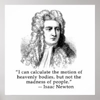 Sir Isaac Newton Retrato e Citação
