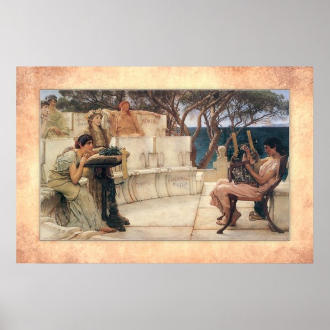 Poster Sir Lawrence Alma-Tadema - Sappho e Alcaeus (Frente)