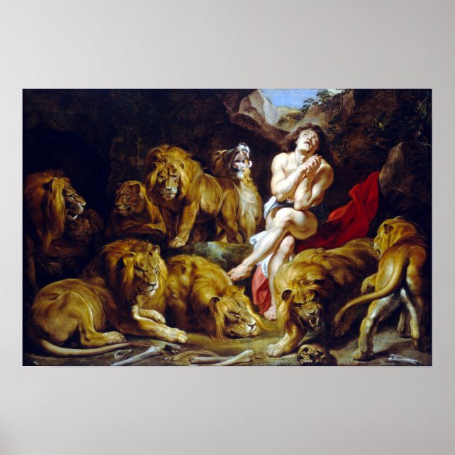 Poster Sir Peter Paul Rubens Daniel no Lions'Den (Frente)