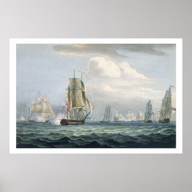 Pôster Sir Sidney Smith's (1764-1840) Squadron engaging a (Frente)