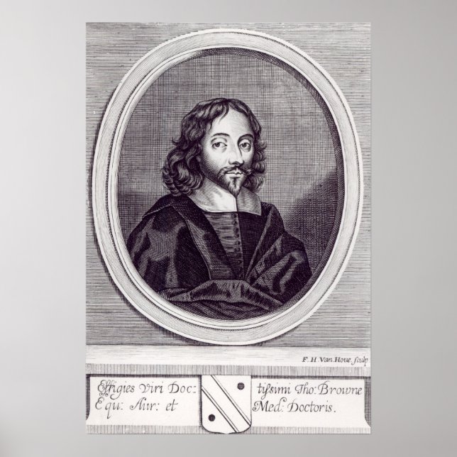 Poster Sir Thomas Browne , engraved by Frederick (Frente)