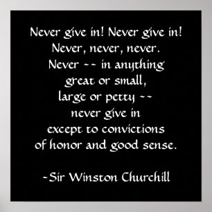 Poster Sir Winston Churchill Quotation by SRF
