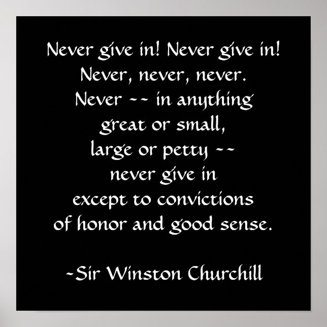 Poster Sir Winston Churchill Quotation by SRF (Frente)