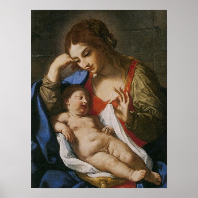 Poster Sirani - Madonna Contemplating (Frente)
