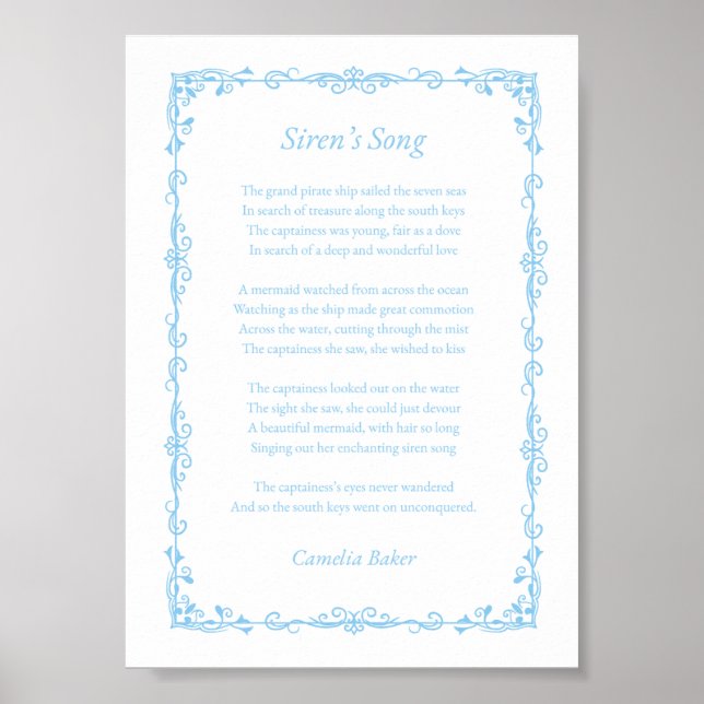 Poster Siren's Song Poem Print (Frente)