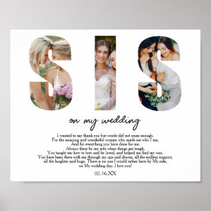Poster Sis personalizado no meu casamento Irmã da noiva