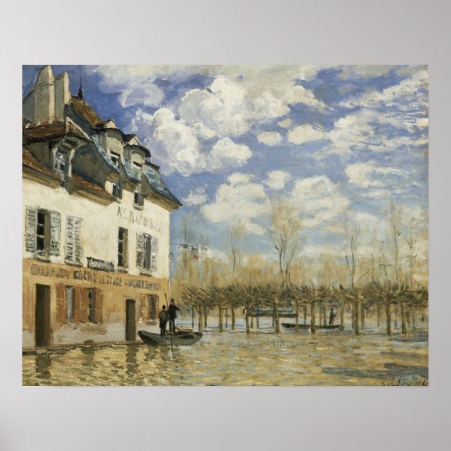 Poster Sisley - Barco na Enchente em Port Marly (Frente)