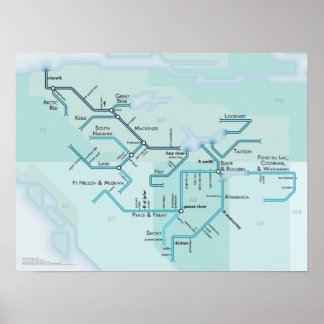 Poster Sistema do rio Mackenzie, 15 x 20