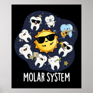 Poster Sistema Molar Astronomia Dental Engraçada Pun Dark