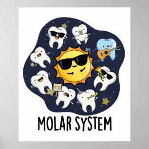 Poster Sistema Molar Engraçado Trocadilho de Astronomia O