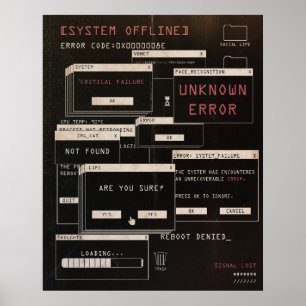 Poster Sistema Offline - Design Techno-Brutalist