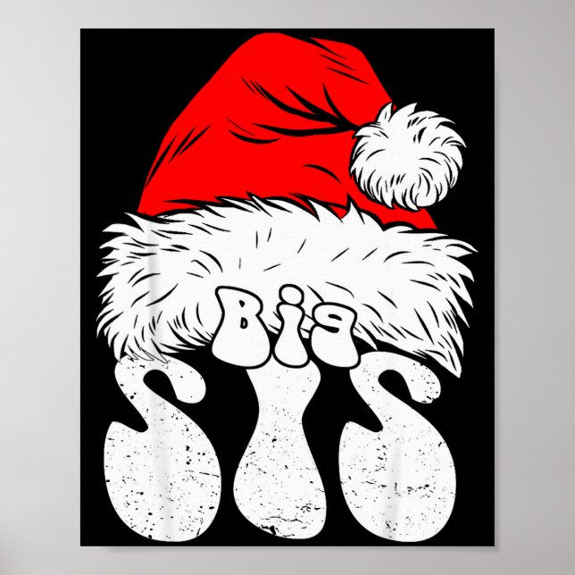 Poster Sister Big Santa Christmas Family Matching Pajamas (Frente)