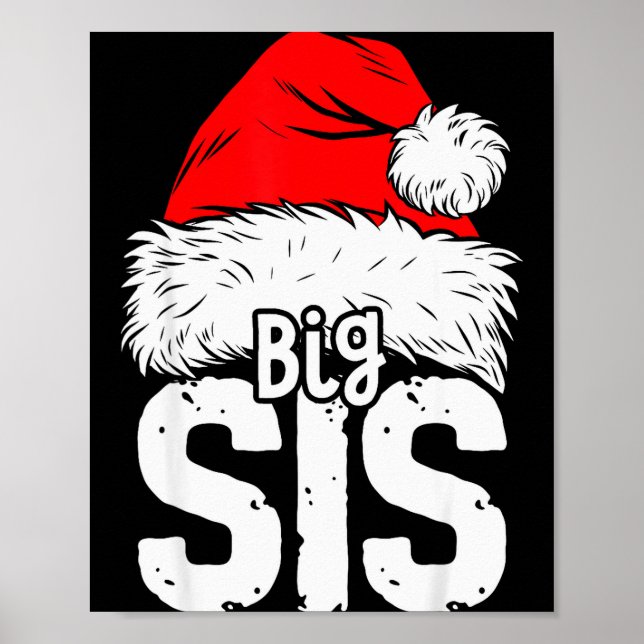 Poster Sister Big Santa Christmas Family Matching Pyjamas (Frente)