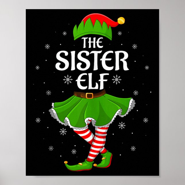 Poster Sister Elf Christmas Family Girls Women Elf Squad  (Frente)