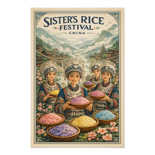 Pôster Sister’s Rice Festival, China travel (Frente)