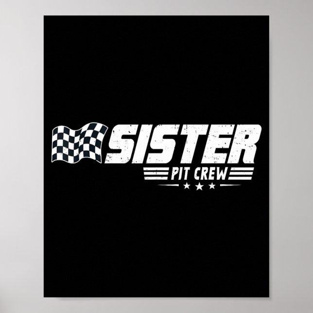 Poster Sister T Crew Race Car Birthday Family Racing  (Frente)