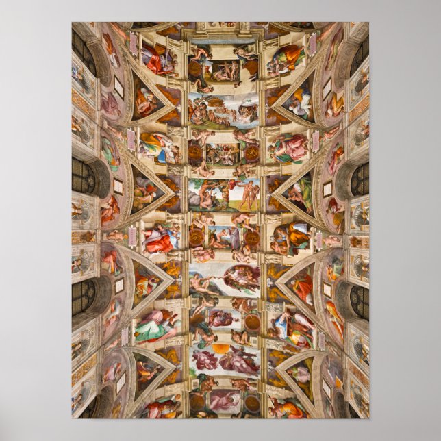 Poster Sistine Chapel Ceiling, 1512 por Michelangelo (Frente)