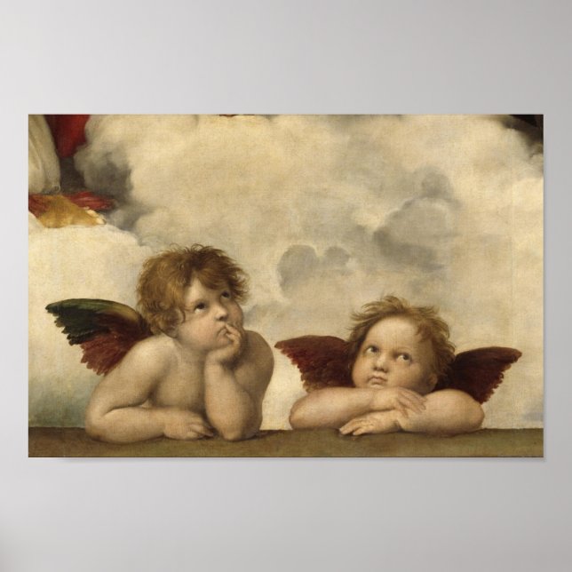 Poster Sistine Madonna Angels por Raphael (Frente)