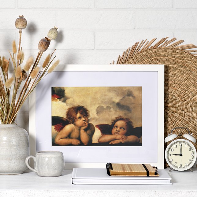 Pôster Sistine Madonna Angels por Raphael Sanzio (Criador carregado)