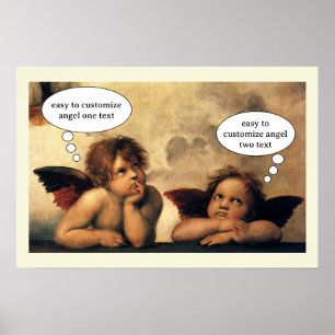 Pôster Sistine Madonna Angels por Raphael Sanzio