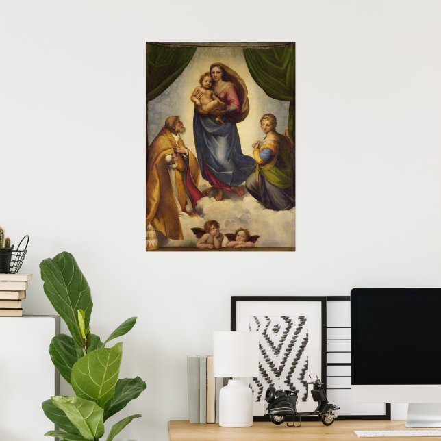 Poster Sistine Madonna por Rapahel (Escritório em casa)