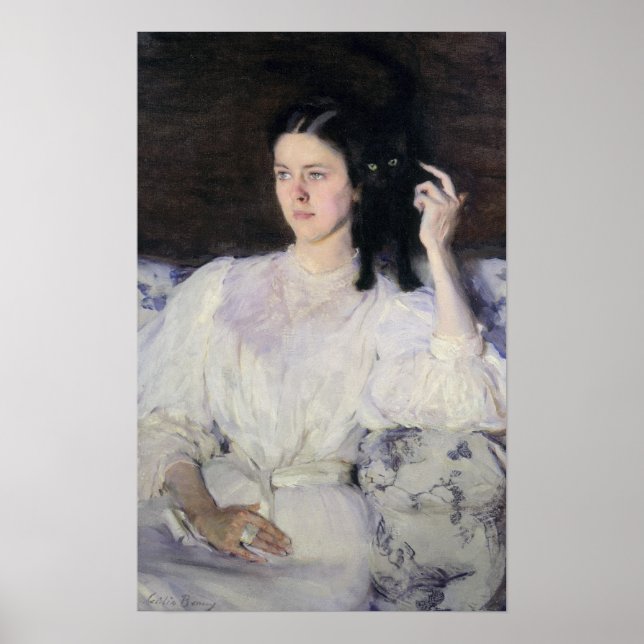 Pôster Sita e Sarita, ou Young Girl com um gato (Frente)